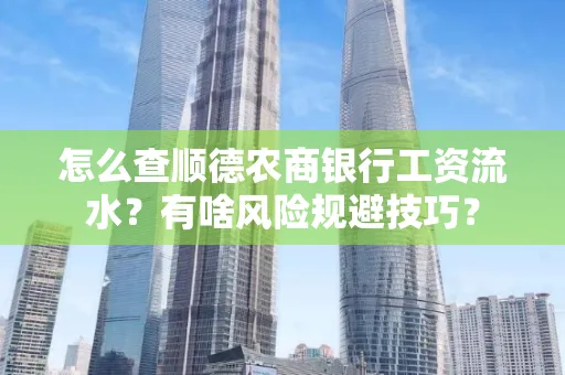 怎么查顺德农商银行工资流水？有啥风险规避技巧？